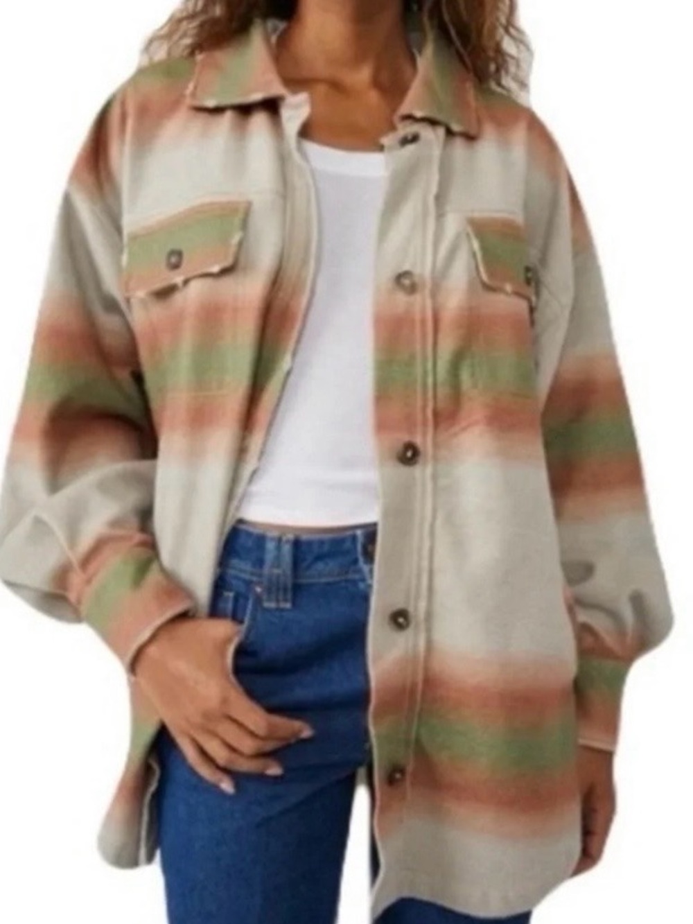 Free People Ruby Jacket Striped Boho Oversized